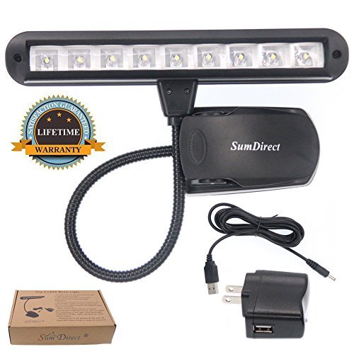 SumDirect Music Stand Light - 9 LED Adjustable Clip on Piano Lights, USB and Battery Operated, Perfect for Piano, Book Reading, Orchestra, Podium, Easel - Image 7
